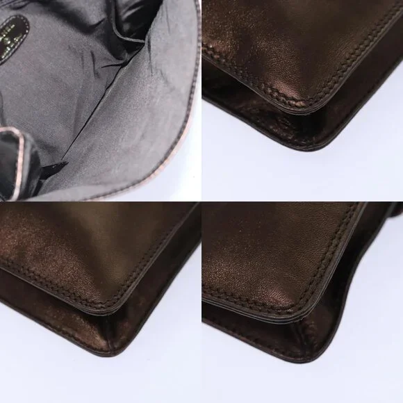 CHANEL Shoulder Bag Leather Bronze Gold CC Auth 93241 - Picture 15 of 15